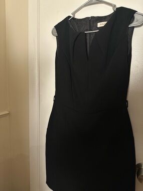 Foley + Corinna Black V-Notch Sleeveless Mini Dress